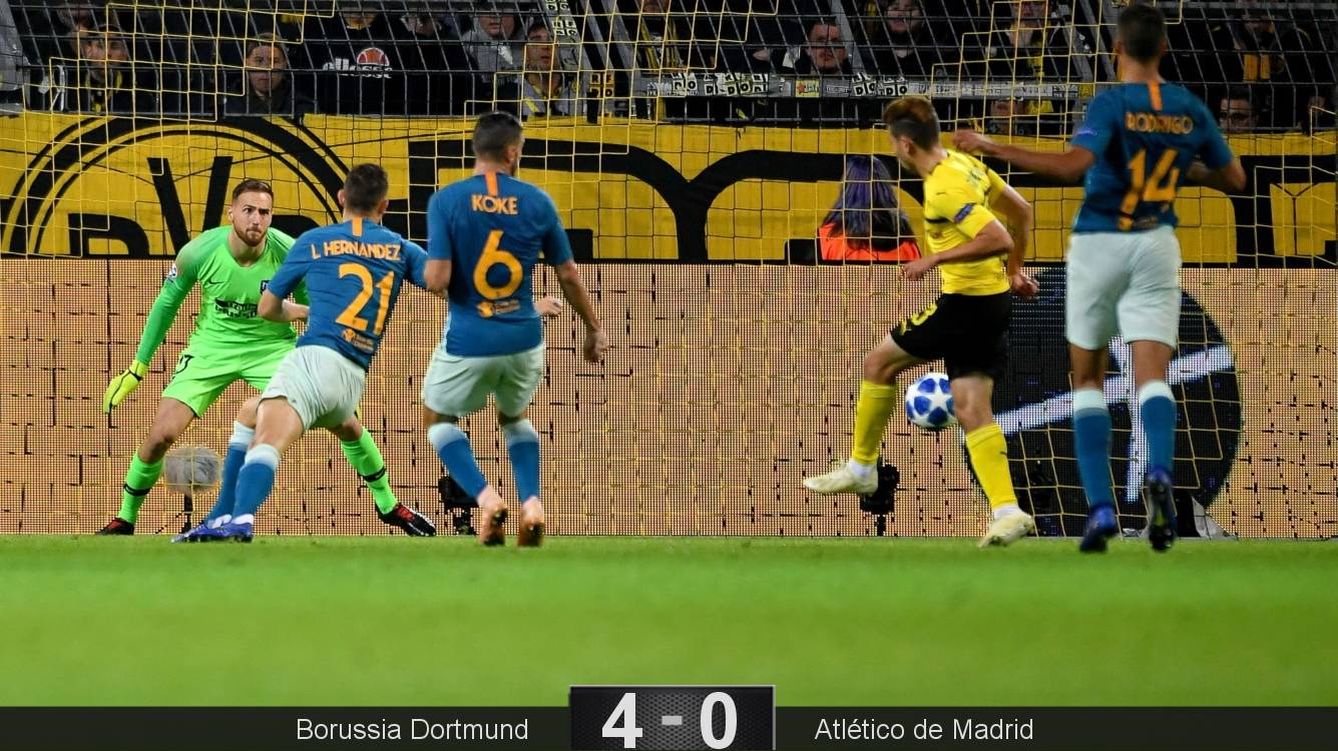 Foto: Guerreiro marcó dos de los cuatro goles del Borussia Dortmund al Atlético de Madrid. (EFE)