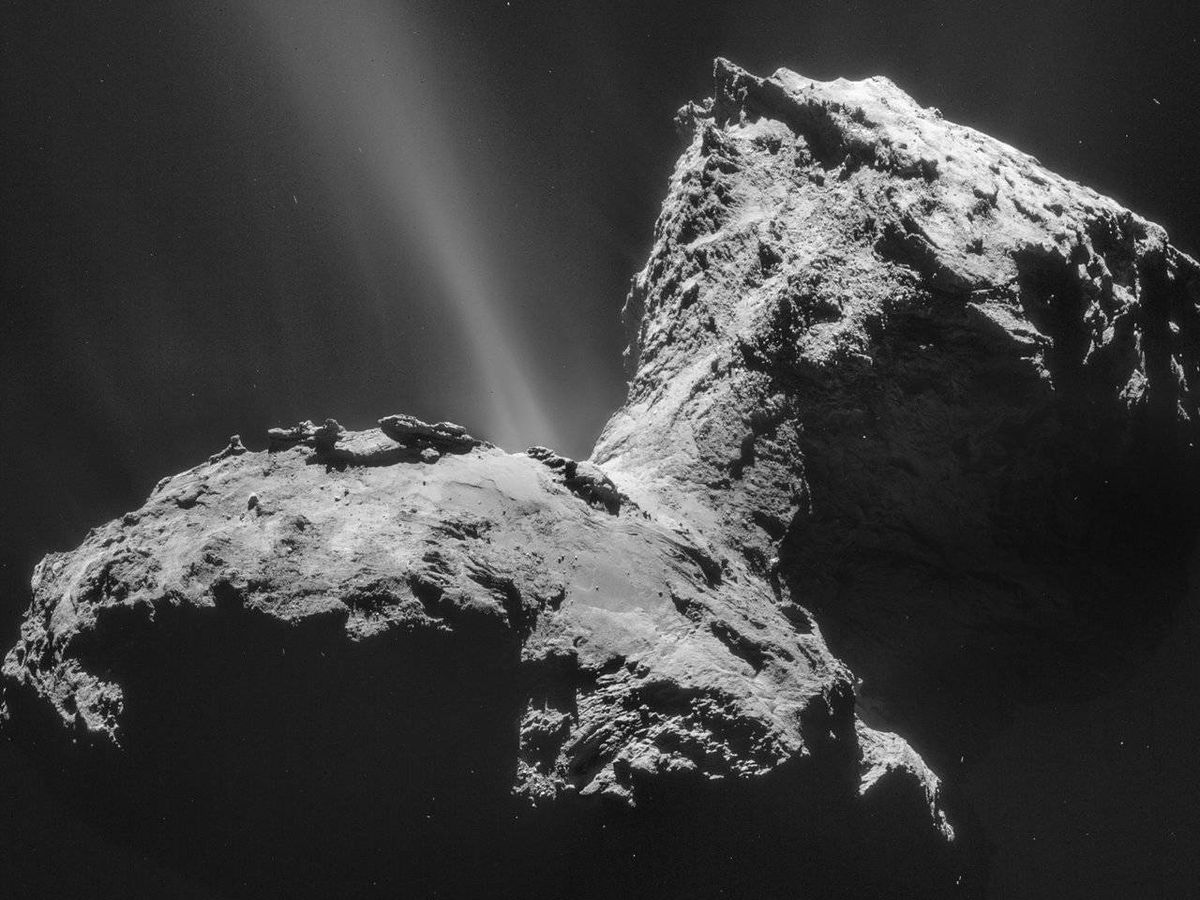 Foto: Vista de la aurora del cometa 67P/Churiumov-Guerasimenko. Foto: ESA