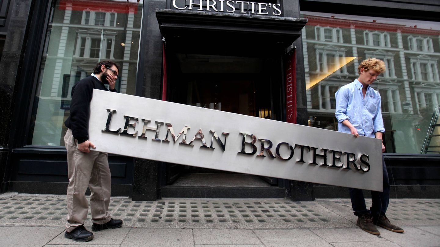El logo de Lehman Brothers tras la bancarrota de la empresa. (Getty)