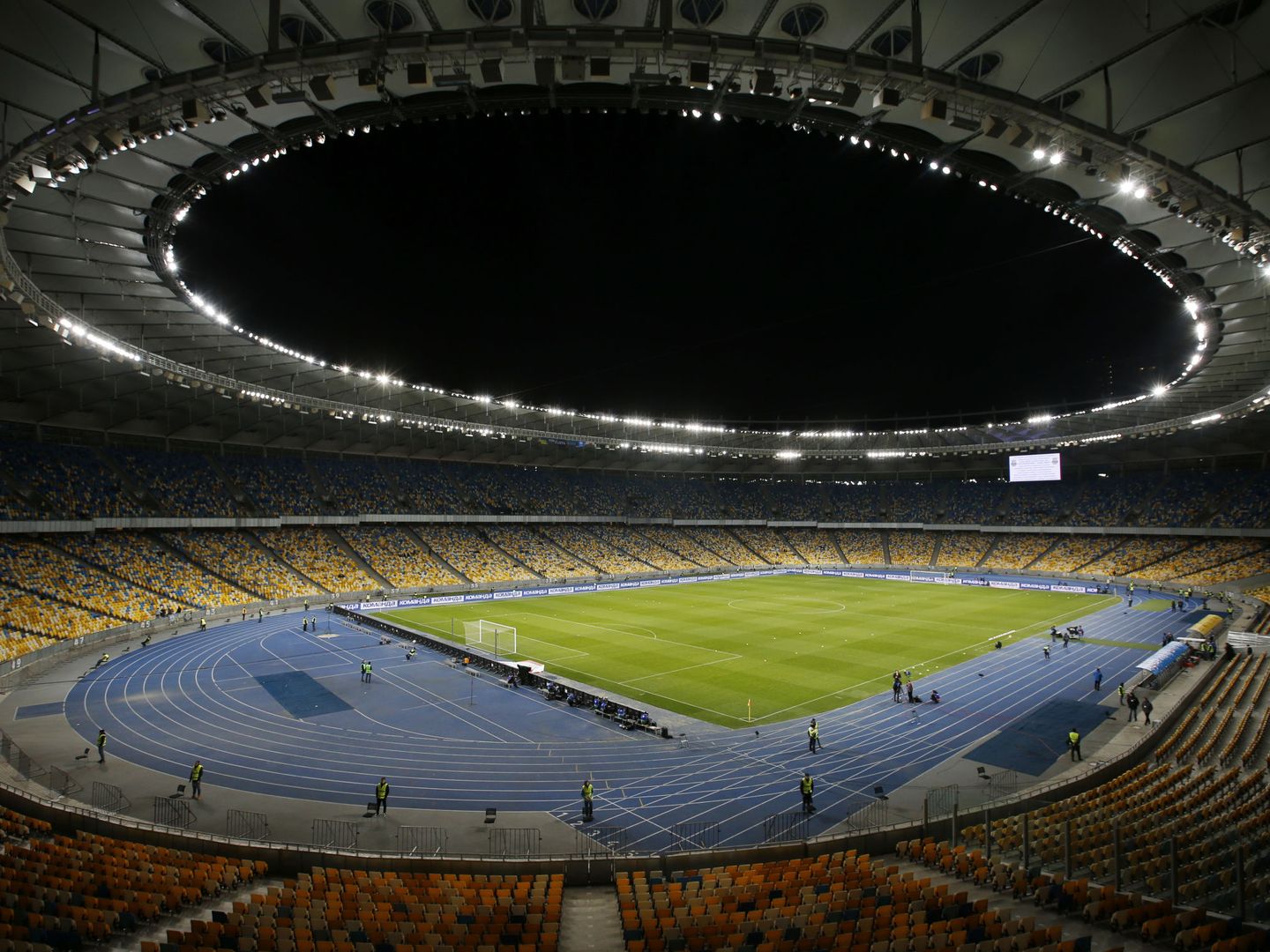 Vista panorámica del Olímpico de Kiev, donde se jugará la final de la Champions 2018. (Reuters)