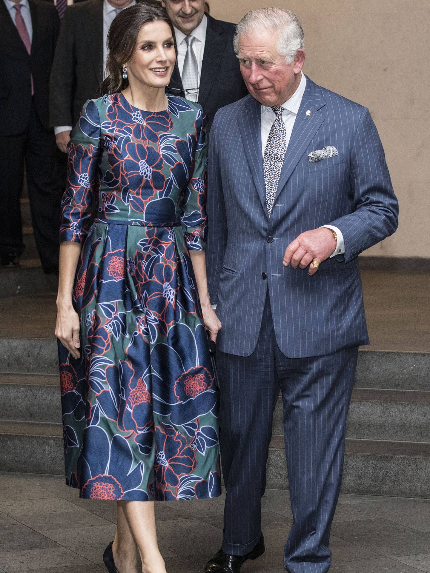 La reina Letizia y el príncipe Carlos. (Getty)