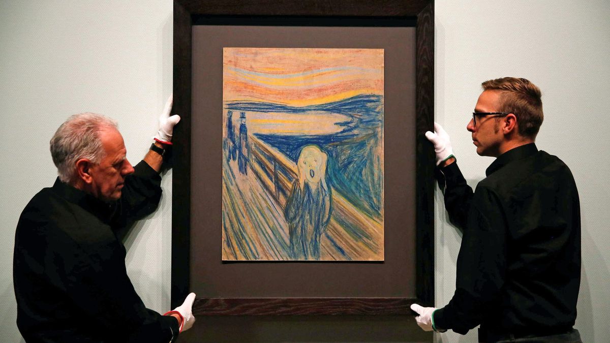 Activistas climáticas tratan de adherirse con pegamento a 'El grito' de Munch en Oslo