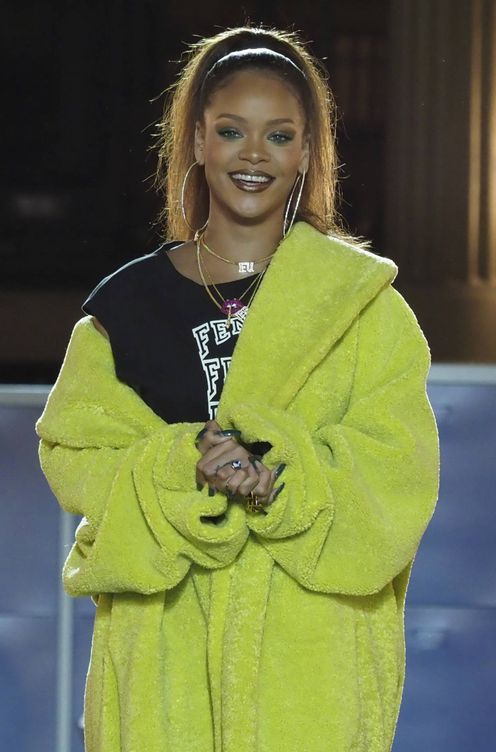Rihanna durante la presentación de la colección 'ready-to-wear' para Fenty. (Gtres)