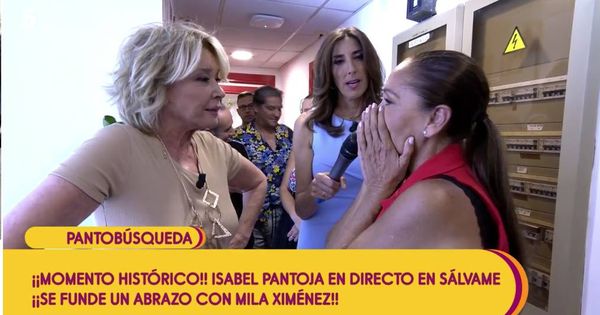 Foto: Mila Ximénez se reencuentra con Isabel Pantoja. (Mediaset)