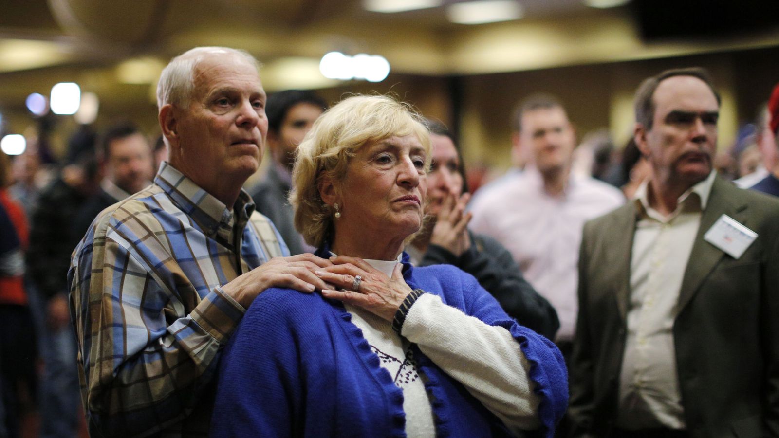 Foto: Simpatizantes deTrump en la esccuela de Des Moines, Iowa, tras conocer los resultados. (Reuters)