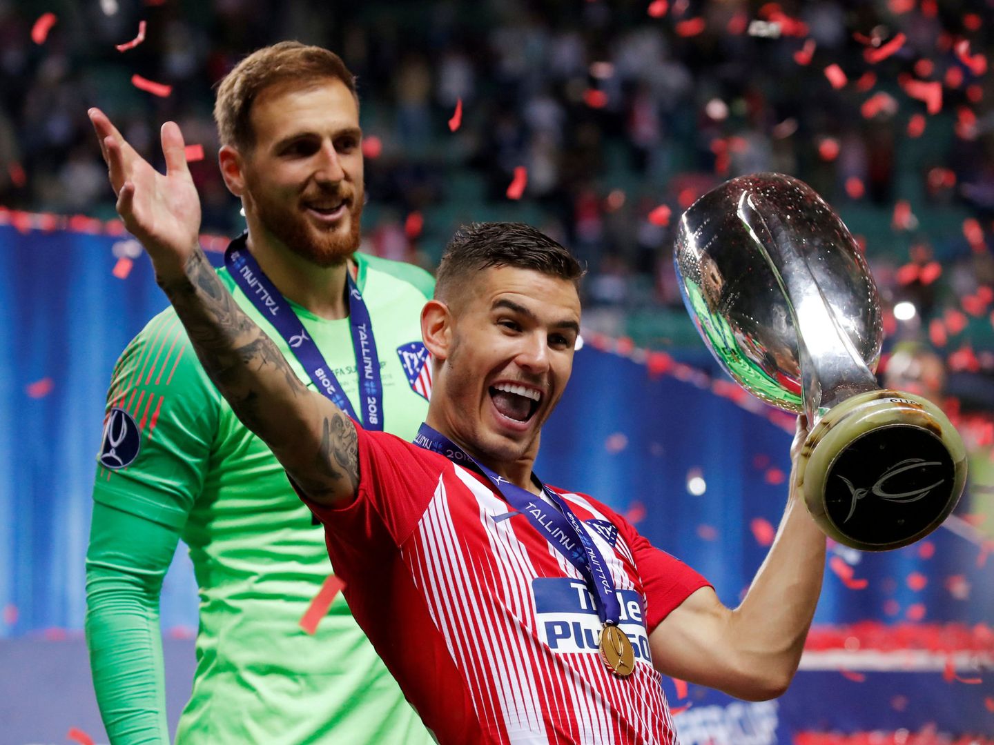 Lucas Hernández ha ganado dos títulos con el Atlético: la Europa League y la Supercopa de Europa, ambos en 2018. (Reuters)