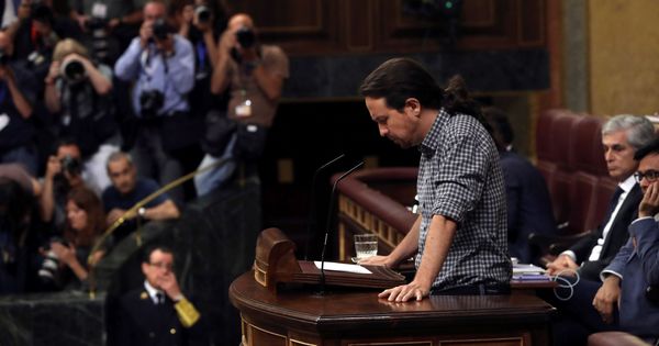 Foto: El líder de Unidas Podemos, Pablo Iglesias, interviene en la primera jornada del debate de investidura. (EFE)