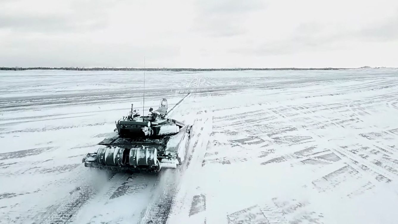 Foto: Tanque ruso realizando tareas de entrenamiento. (Armada rusa)