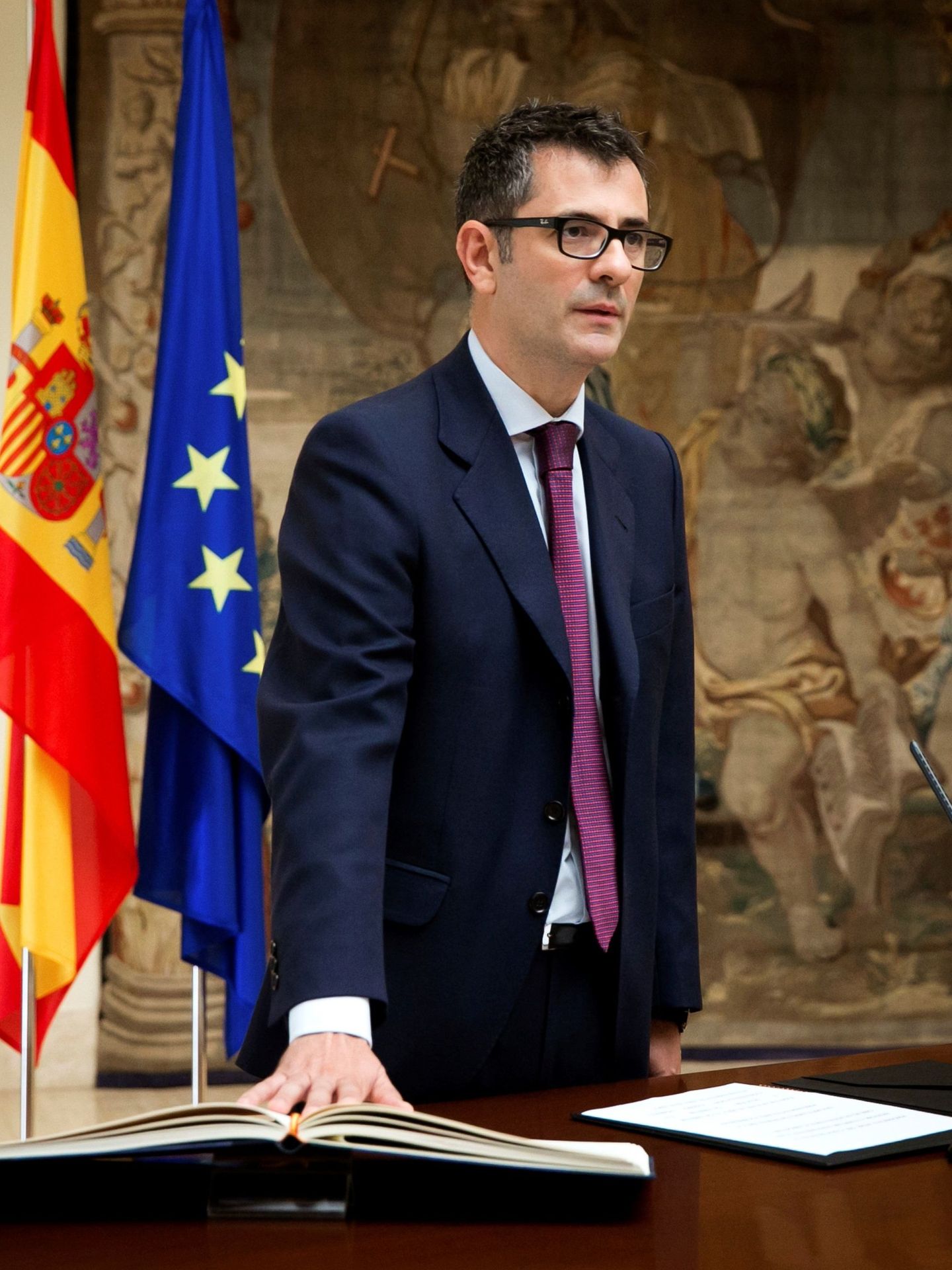Félix Bolaños promete su cargo de secretario general de la Presidencia del Gobierno. (EFE)