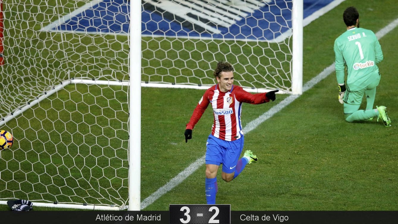 Foto: Griezmann celebra el gol del triunfo. (JuanJo Martín/EFE)