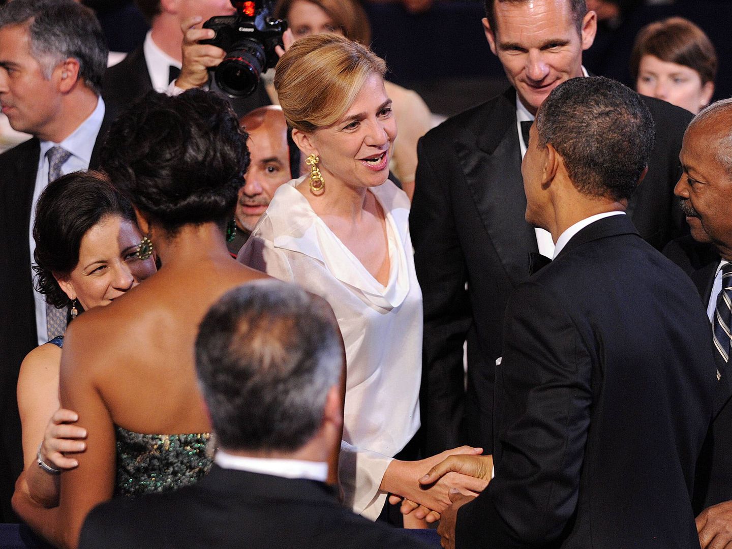 La infanta Cristina y su marido, Iñaki Urdangarin, con Barack Obama y su mujer, Michelle, en 2011 en Washington. (EFE)
