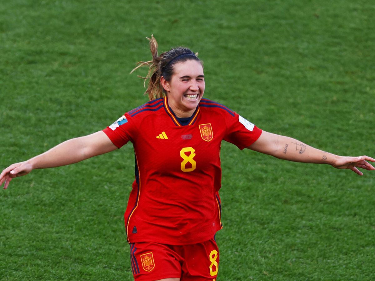 Foto: Mariona Caldentey sonríe tras su gol. (Reuters/Molly Darlington)