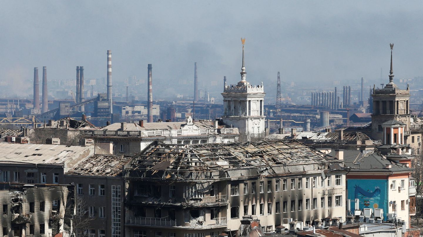 La planta de Azovstal en Mariúpol, este 7 de abril. (REUTERS/Alexander Ermochenko)