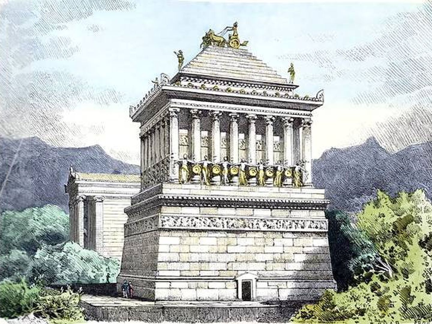 El Mausoleo de Halicarnaso pintado por Ferdinand Knab.