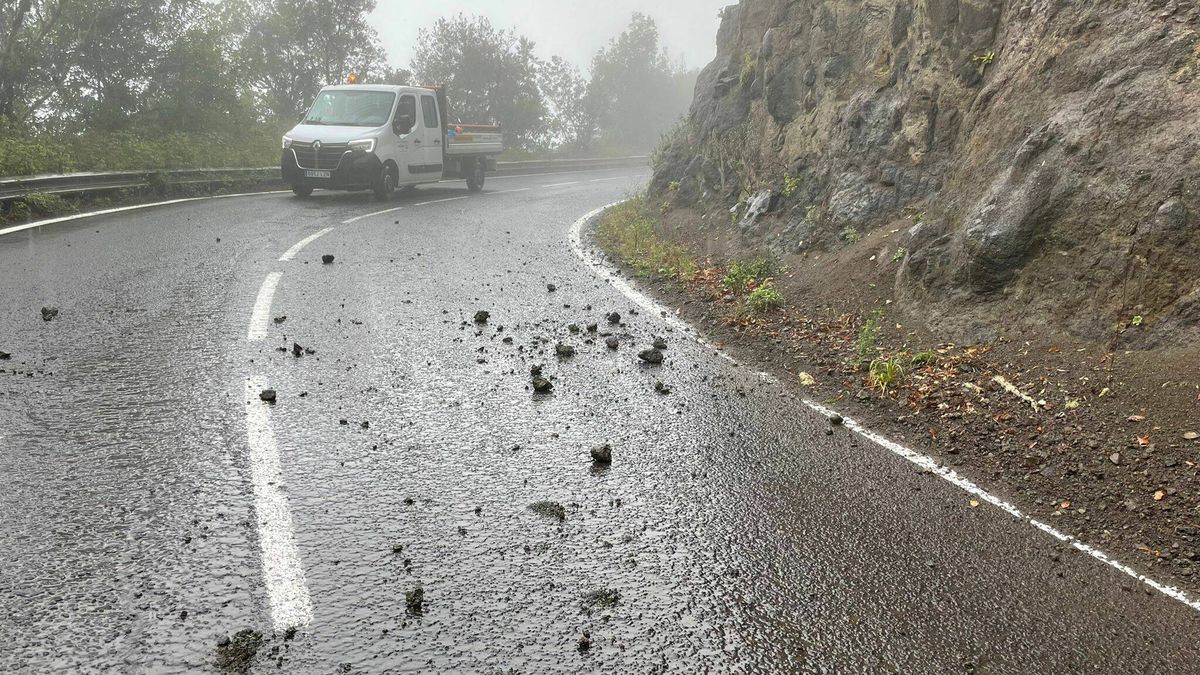 Las primeras horas de la tormenta tropical dejan pequeños desprendimientos en Canarias