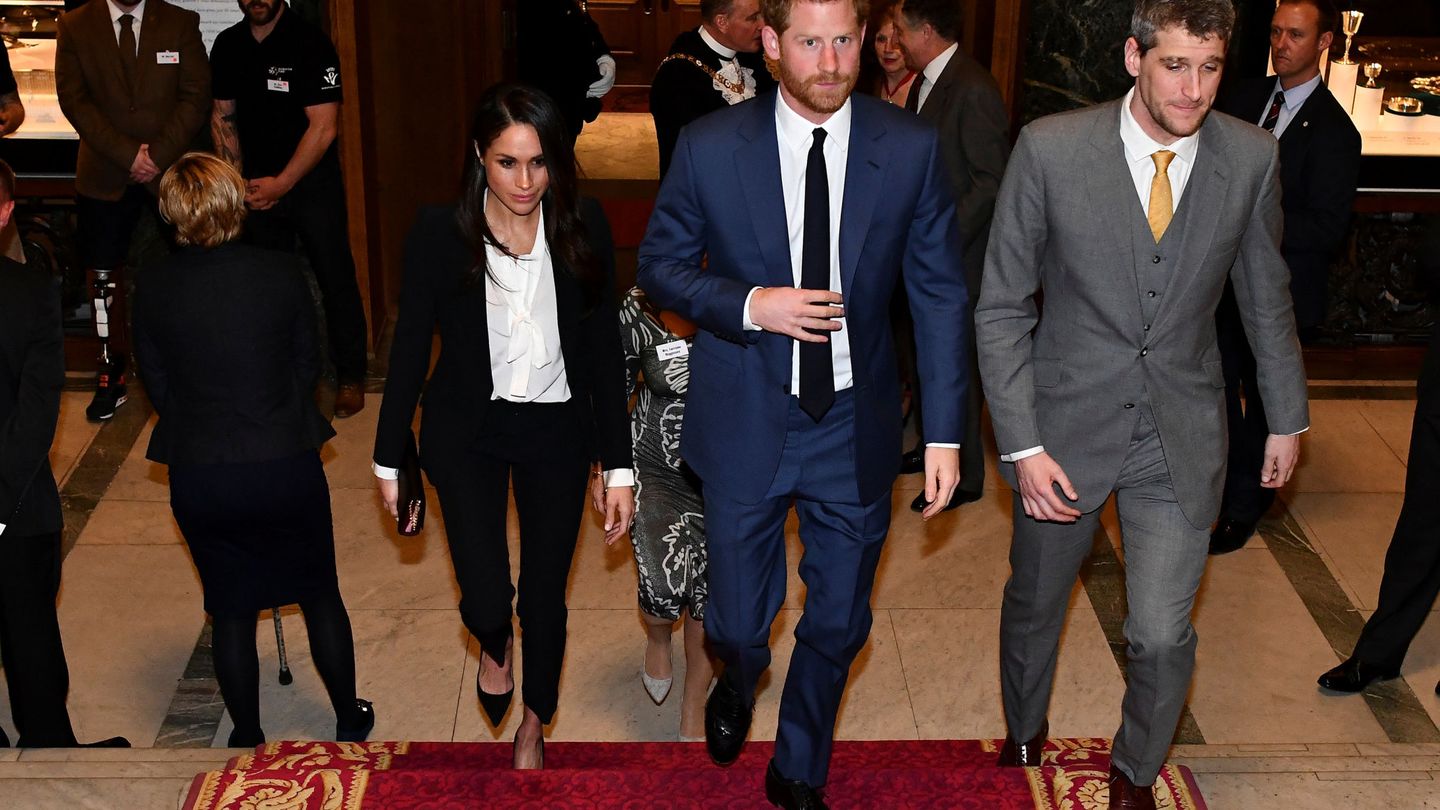 Meghan y Harry a su llegada al acto. (Reuters)