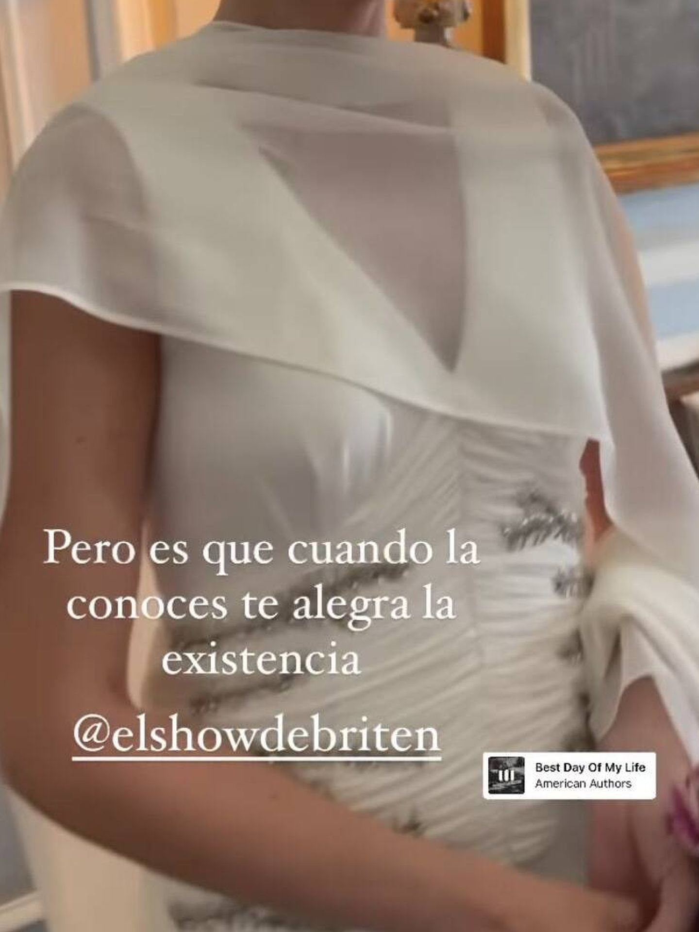 Detalle del vestido de novia de la cómica Ana Brito. (Instagram/@sofiadelgadostudio)