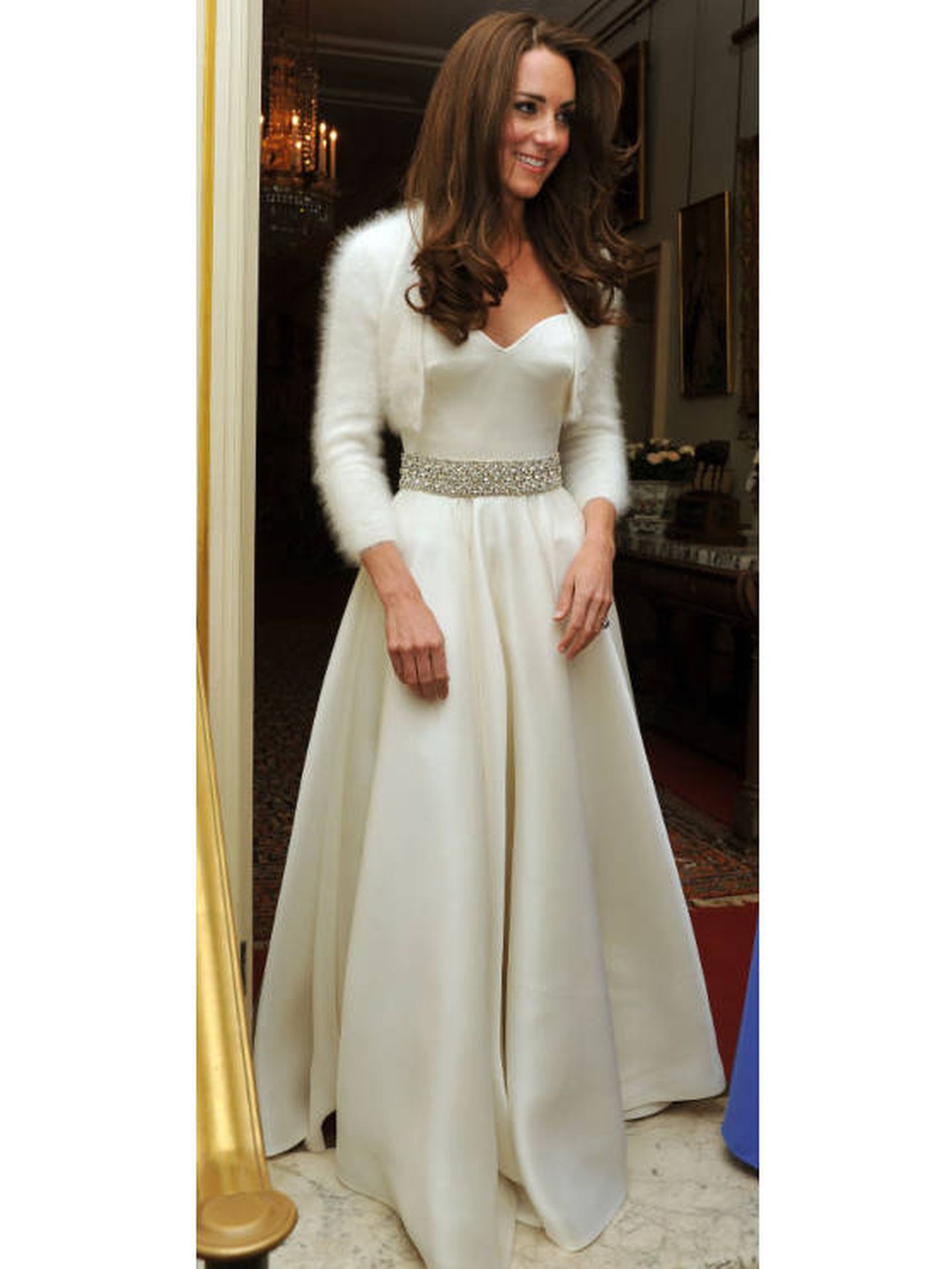 Kate Middleton, con su segundo vestido de novia el 29 de abril de 2011. (Getty)