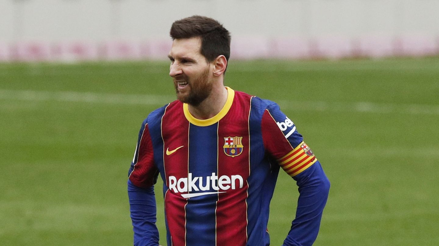 Messi se lamenta frente al Cádiz. (Reuters)