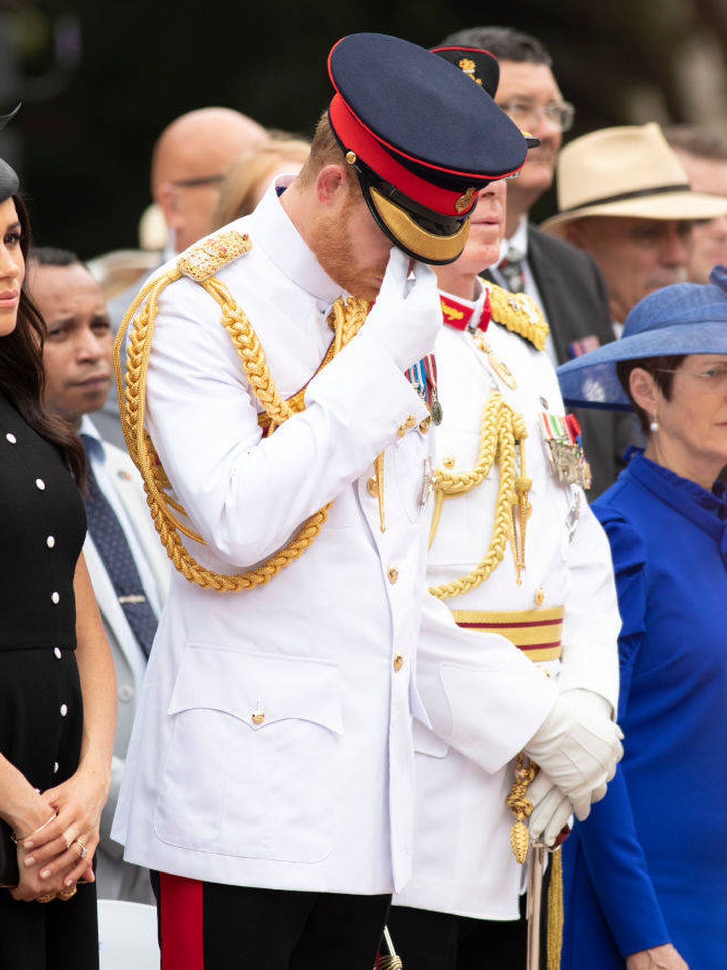 El príncipe Harry, emocionado durante la reapertura oficial del ANZAC Memorial? en Hyde Park de Sídney. (Getty)