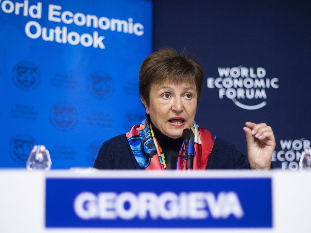 Foto: La directora gerente del FMI, Kristalina Georgieva, en el pasado Foro de Davos. (EFE)