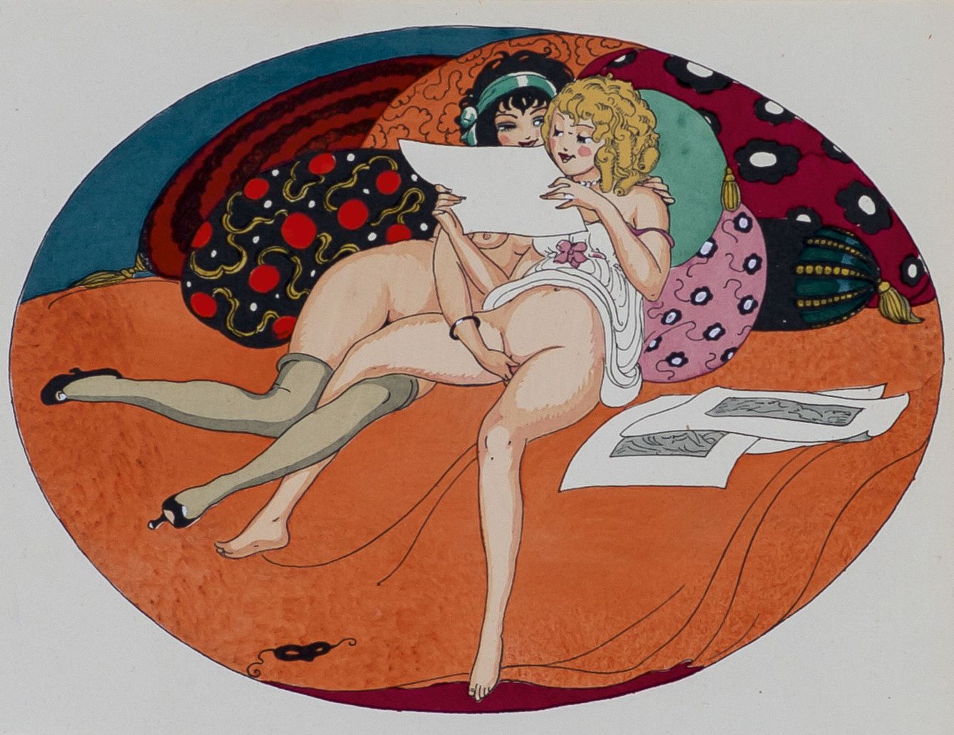  Illustración de Gerda Wegener para el libro erótico Les Délassements de l’Éros (1925) (Museo Arken)