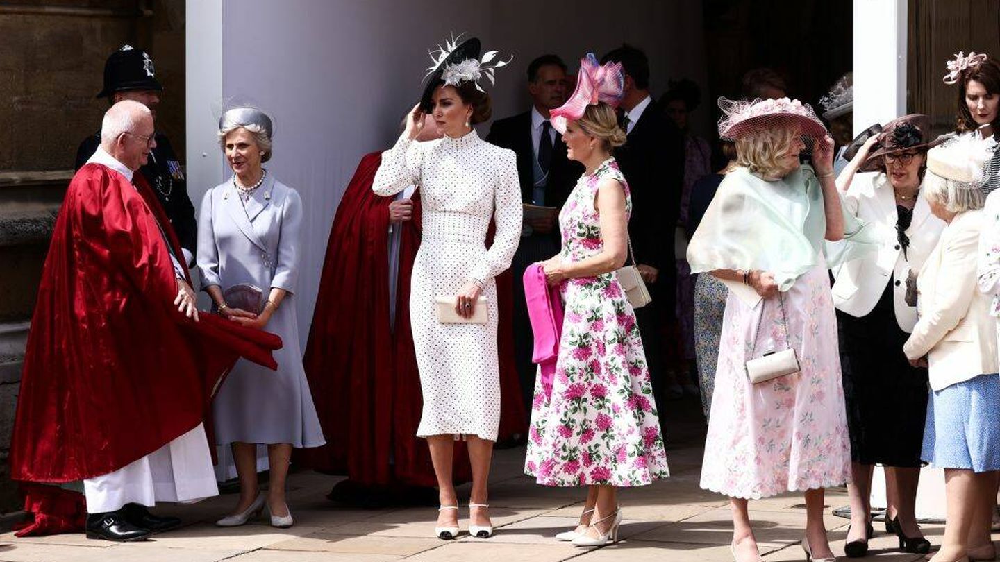 Las mujeres de la familia real británica en el acto de la Jarretera. (Getty Images)