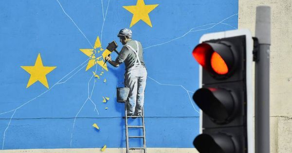 Foto:  Mural de Banksy. (AP)
