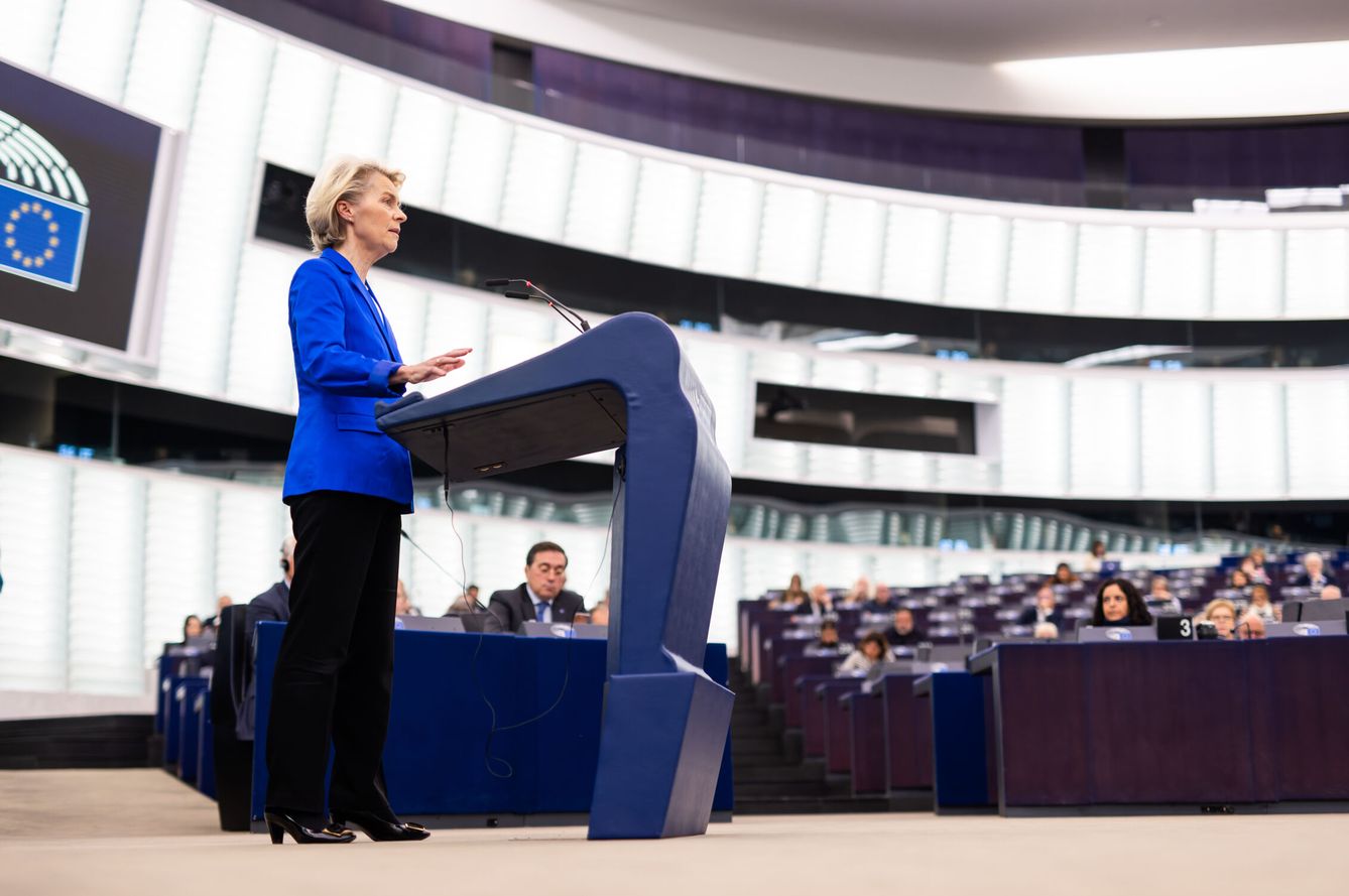 Ursula Von der Leyen habla ante la Eurocámara en Estrasburgo. (Europa Press)