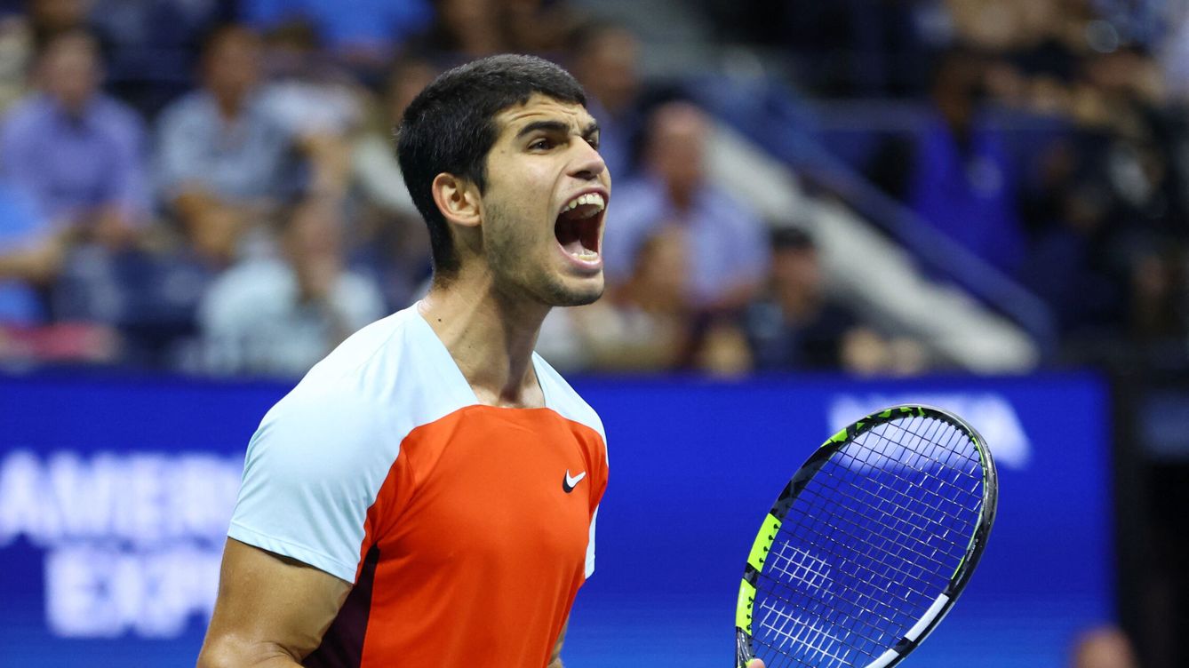 Foto: El grito de Alcaraz, finalista del US Open. (Reuters/Mike Segar)