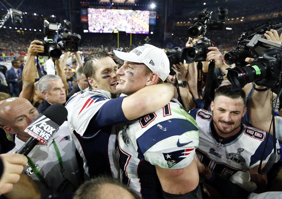 Foto: Los jugadores de New England Patriots celebran la victoria en la Super Bowl de 2015.
