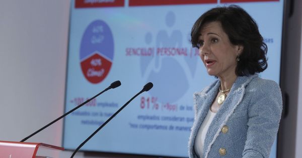 Foto: Ana Botín en la presentación de cuentas de 2017. (EFE)