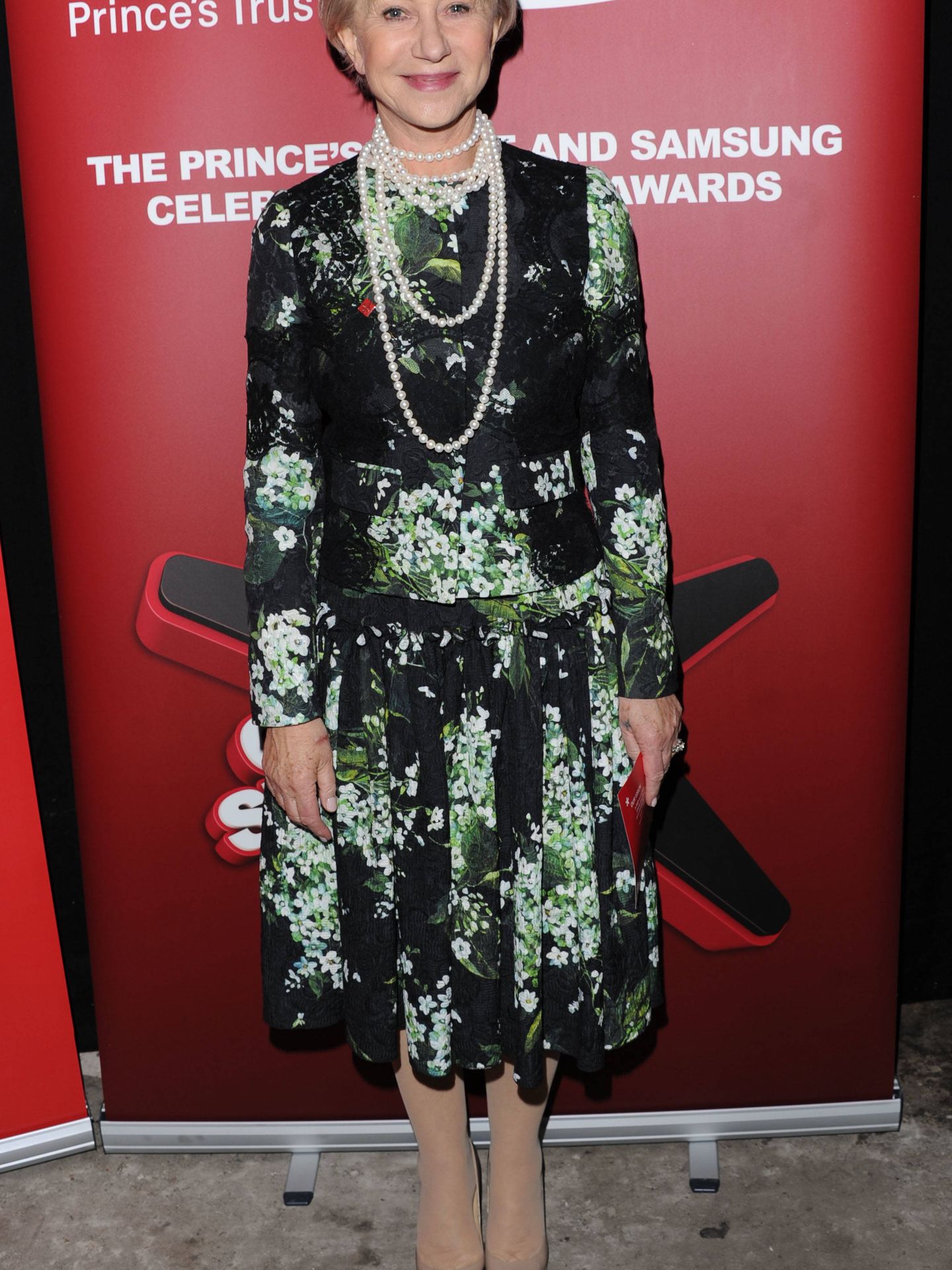 Helen Mirren, con su vestido preferido. (Getty)
