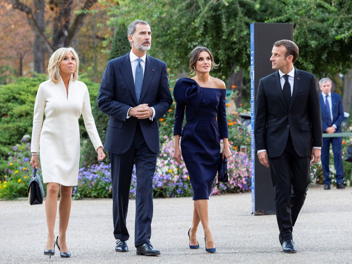 Foto: Los Reyes con los Macron. (EFE)