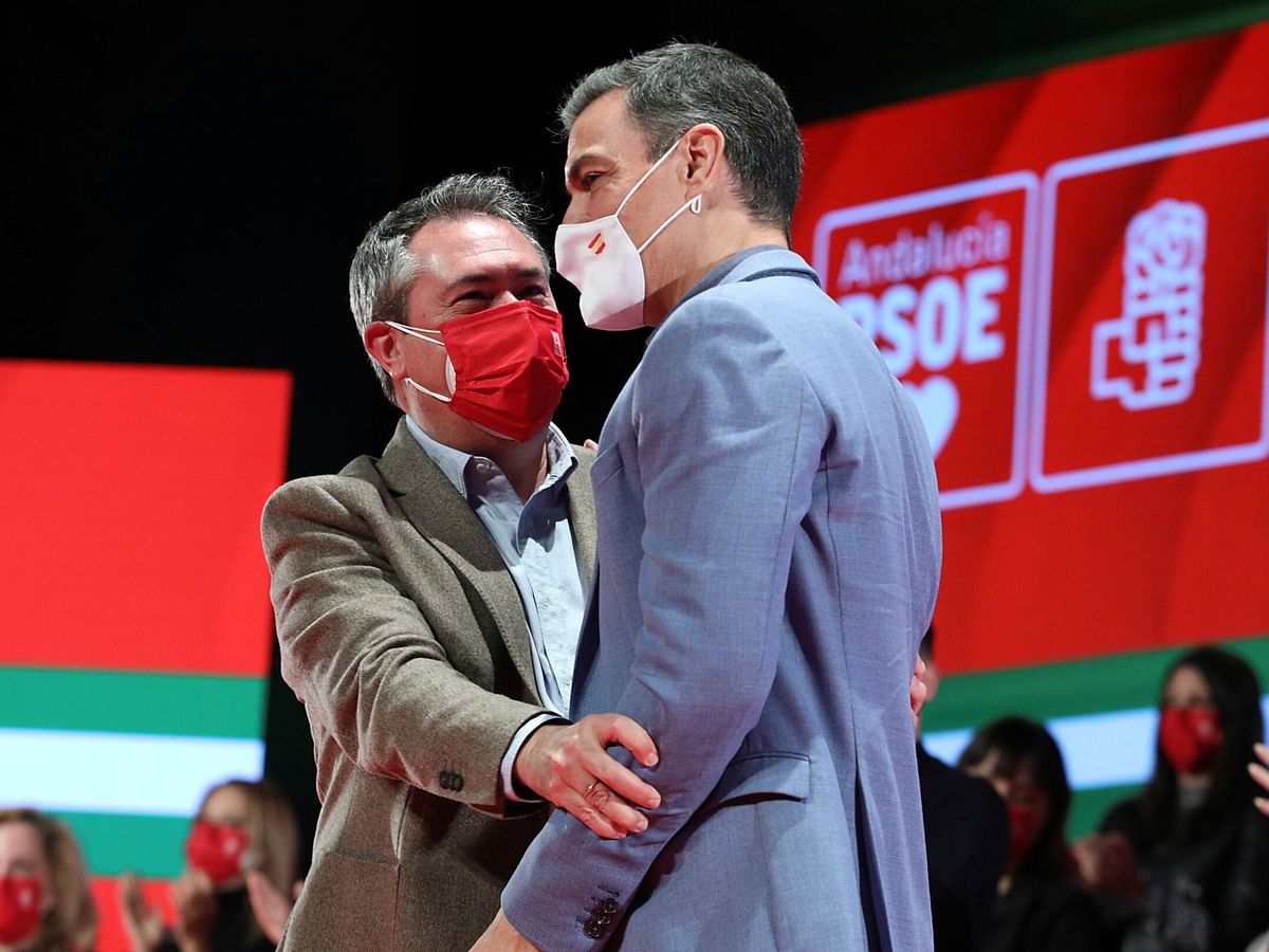 Foto: Espadas y Sánchez el pasado enero, durante la presentación del primero como candidato a la Junta. (EFE/Pepe Torres)