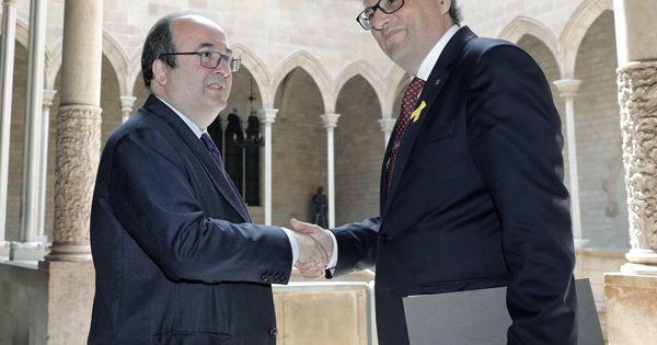 Foto: El presidente de la Generalitat, Quim Torra, y el de los socialistas catalanes, Miquel Iceta. (EFE)