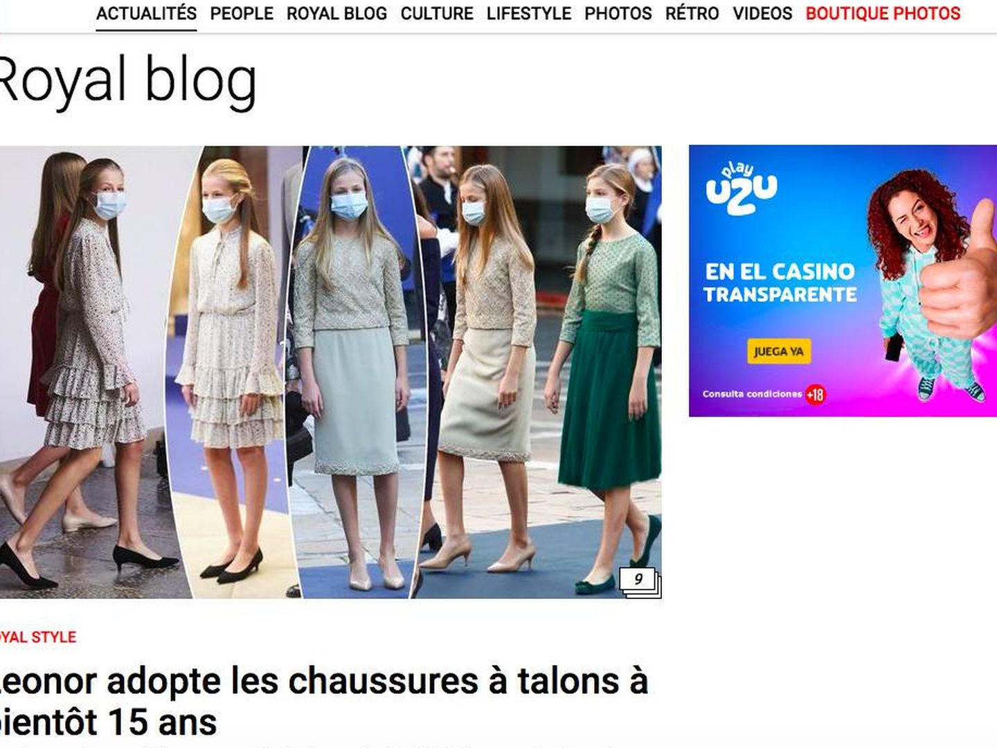 Los tacones de Leonor, protagonistas en 'Paris Match'.