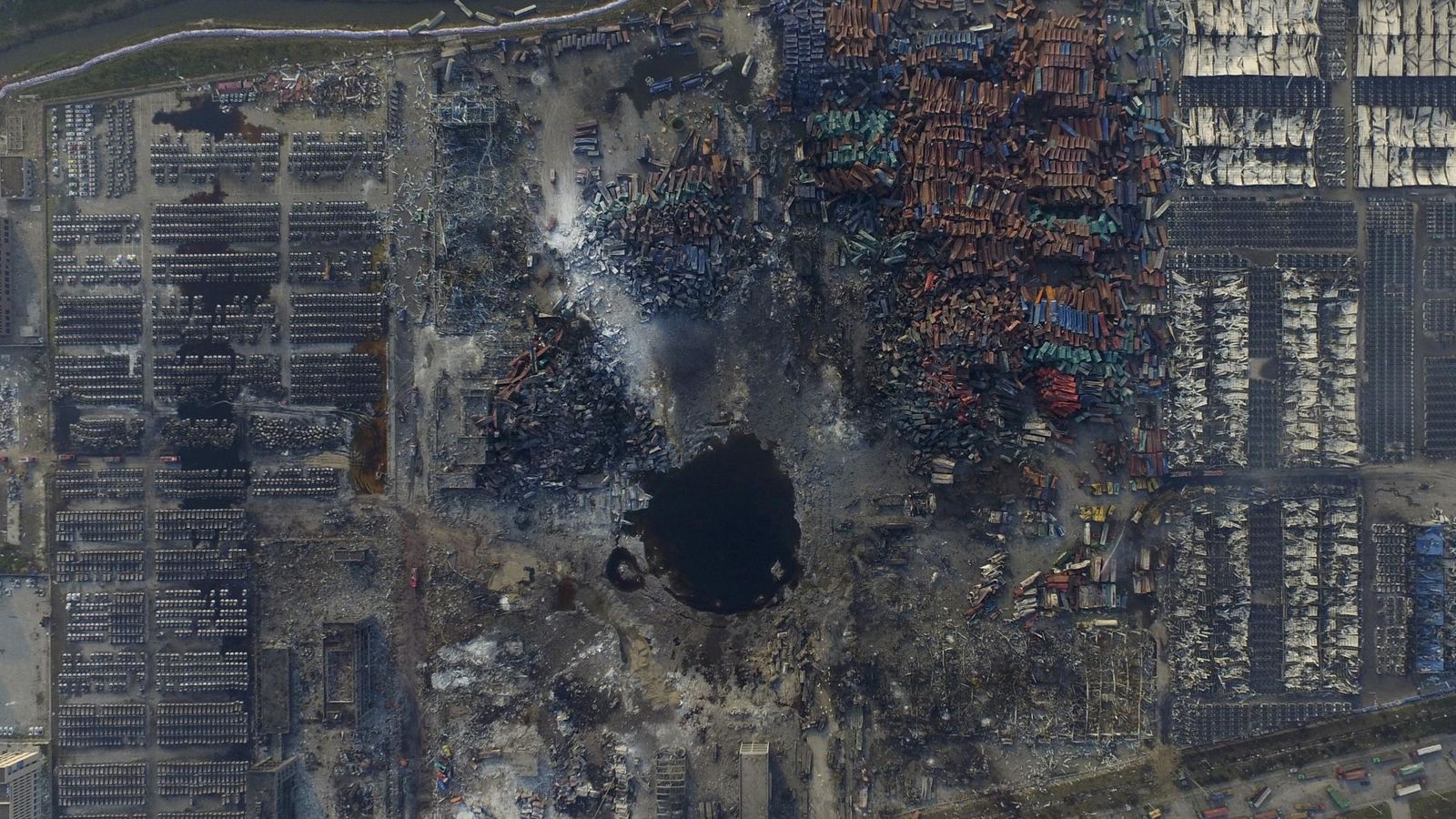 Foto: Imagen aérea del lugar de la explosión. (Reuters)