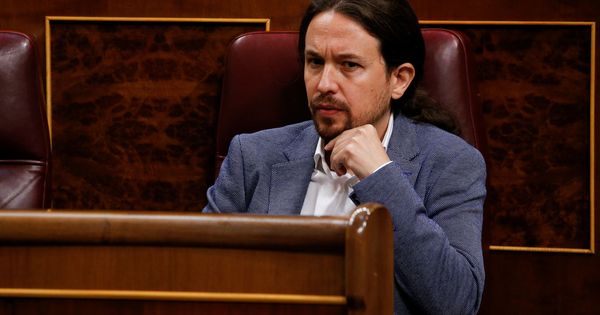 Foto: Pablo Iglesias, durante la moción de censura (Reuters)