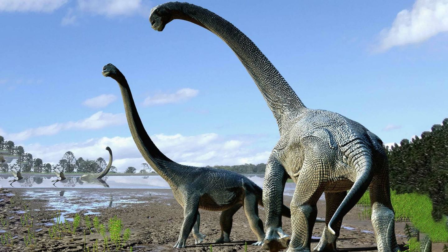 Recreación del 'Aragosaurus', el dinosaurio hallado en la provincia de Teruel. (Cedida)