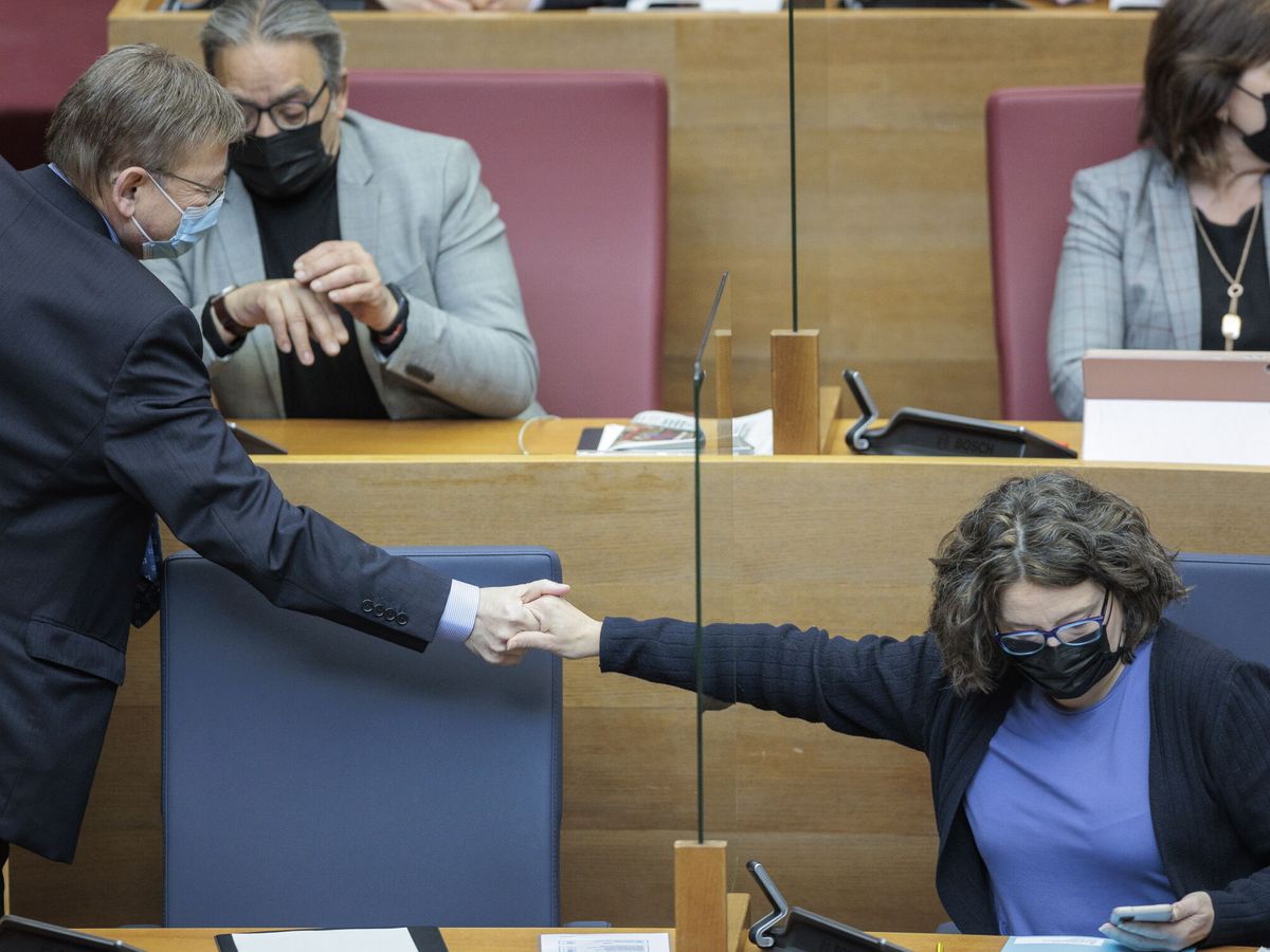 Foto: Puig y Oltra en una sesión de control. (EFE/Biel Aliño)