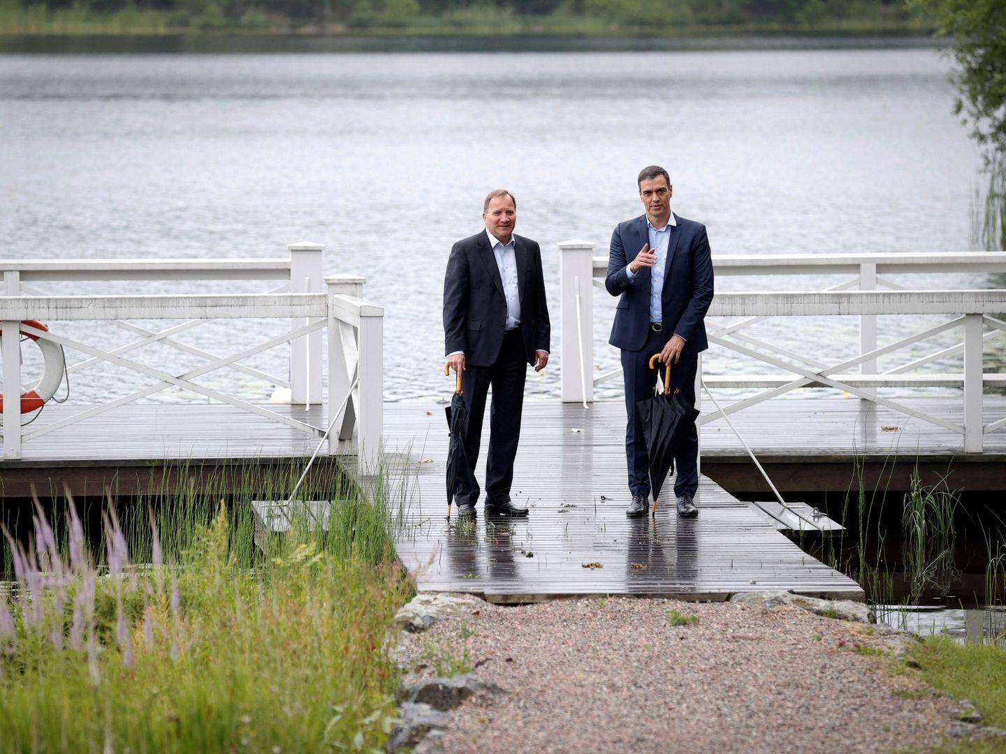 El presidente del Gobierno, Pedro Sánchez, se reúne con el primer ministro sueco, Stefan Löfven. (EFE)