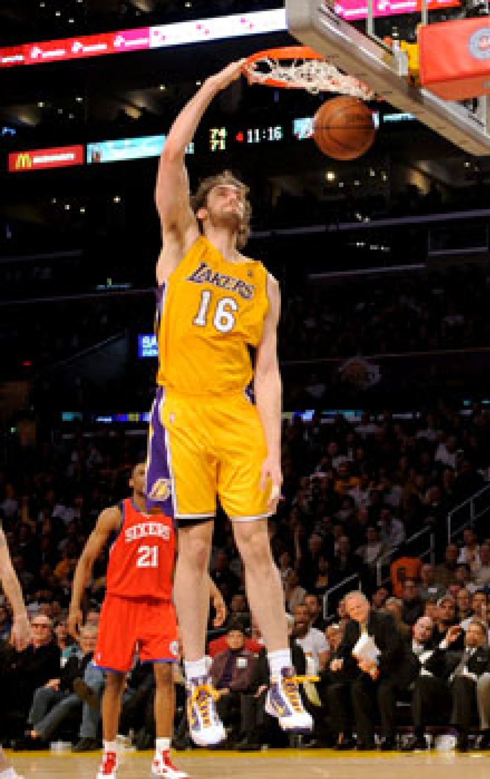 Foto: Pau Gasol, decisivo en la victoria de los Lakers