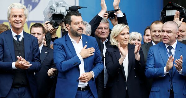 Foto: Geert Wilders, Matteo Salvini y Marine Le Pen, entre otros. (Reuters)