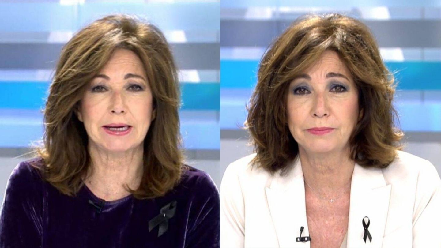 Ana Rosa Quintana, antes y después de cortarse el pelo. (Mediaset)