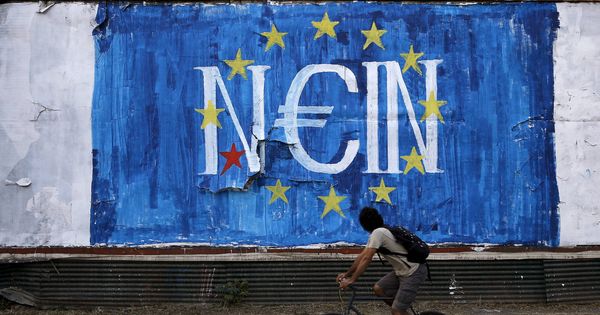 Foto: Mural contra la Unión Europea en Atenas, en junio de 2015. (Reuters)