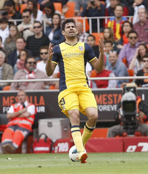 Foto: Diego Costa, en un partido con el Atlético de Madrid (CordonPress). 