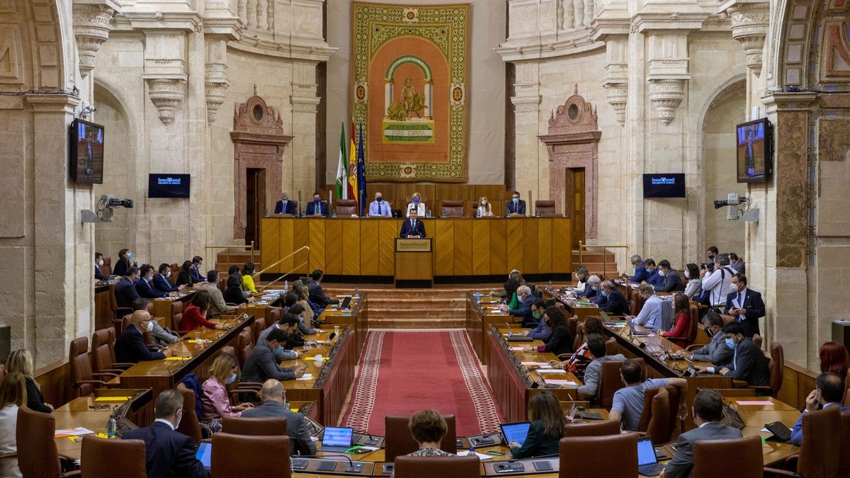 El Parlamento andaluz ordena retirar la bandera de Falange... y la del orgullo LGTBI