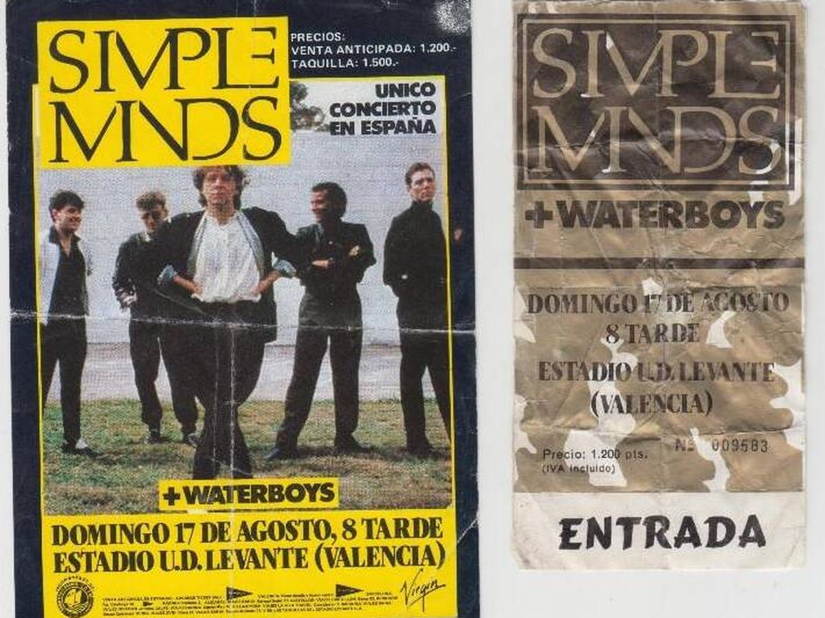 Foto: Entrada del concierto que los Simple Minds dieron en Valencia en 1986. (Cedida)
