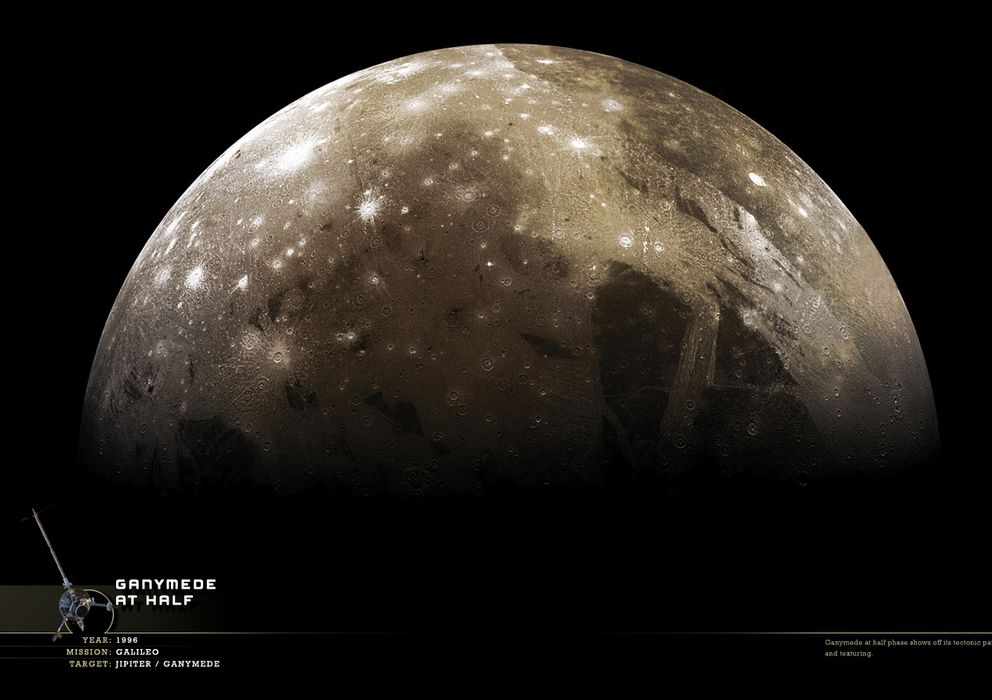 Foto: Ganímedes es uno de los satélites que serán explorados próximamente para averiguar si pudieron albergar vida. (NASA)
